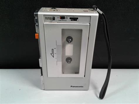 lot detail vintage panasonic portable cassette tape recorder