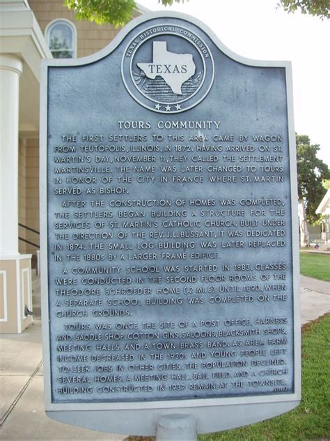 Tours Community Texas Historical Markers