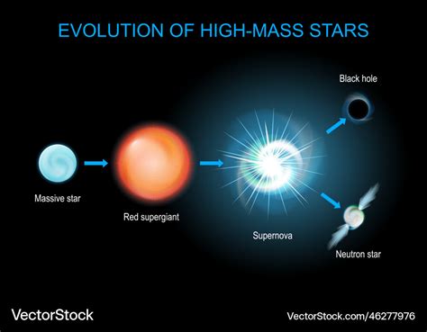 Evolution Of High Mass Stars Royalty Free Vector Image