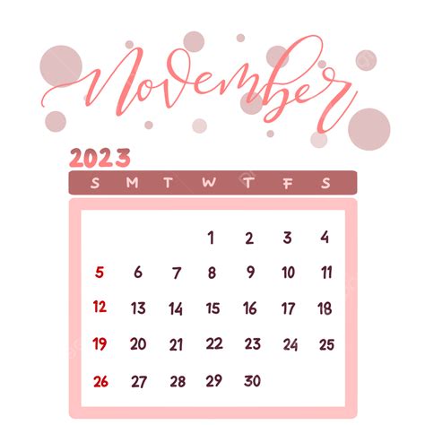 Calendário De Caligrafia 2023 Novembro Tema Pêssego Png 2023