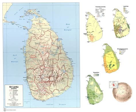 Large Scale Country Profile Map Of Sri Lanka Sri Lanka Asia