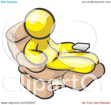 Clipart Illustration Of A Chubby And Lazy Yellow Man With