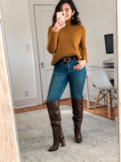 Pin By Xmaxs On Hot Jeans Outfit In 2021 Tall Boots Outfit Long