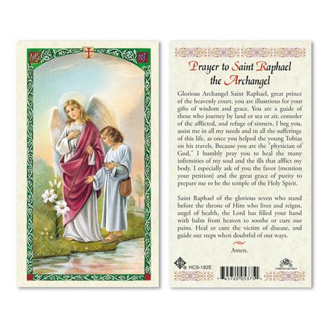 St Raphael Archangel Prayer To 25pkg San Francis