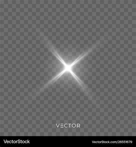 Star Light Shine Glow Spark Rays Isolated On Vector Image
