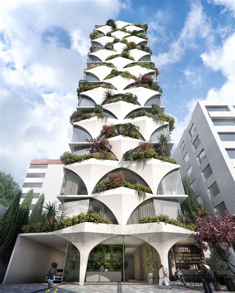 Odd Architects Designs Sunflower Inspired Tower With Arched Facades And