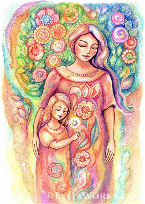 Mother Daughter Painting Mother Art Mothers Love Mother Etsy Mother