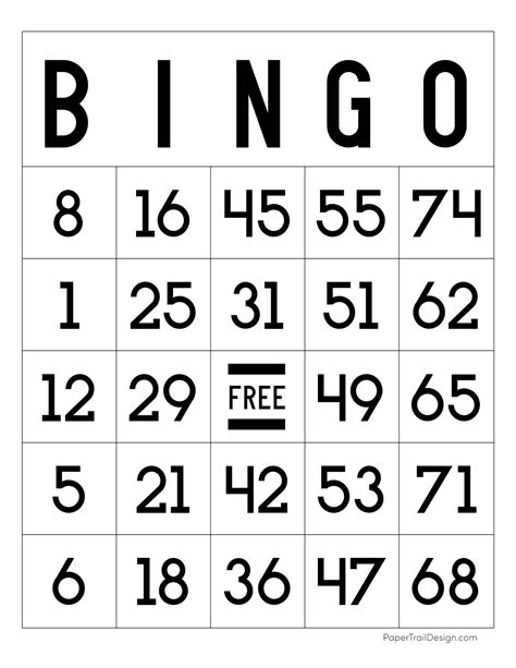 Bingo Free Printable Cards