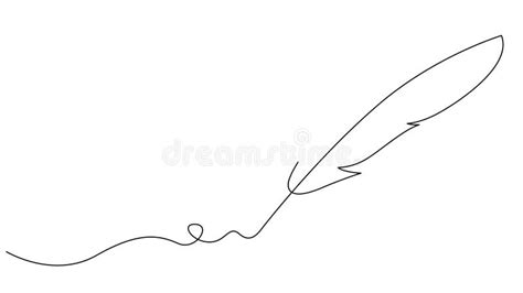 Self Drawing Simple Animation Of One Line Drawing Of Quill Pen Drawing