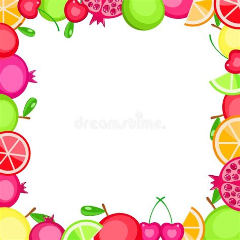 Frame Colorido Das Frutas Ilustra O Do Vetor Ilustra O De Alaranjado