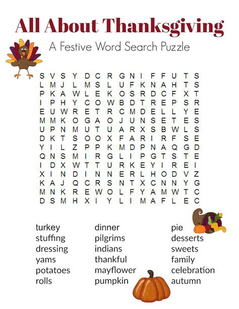 Thanksgiving Game Puzzle Set Of 3 Crossword Word Search Maze Party