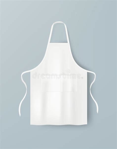 White Blank Kitchen Cotton Apron Isolated Protective Apron Uniform For Cooking Stock Vector