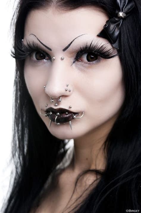 Piercings Piercing Gothic Goth Black Lips Black Hair Gothische