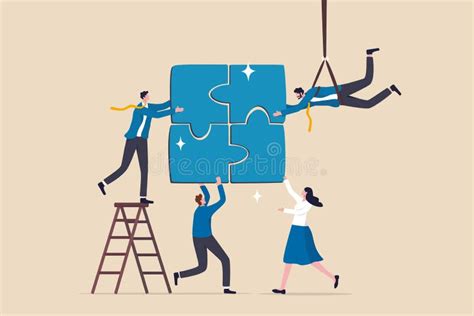 Collaboration Work Together To Solve Problem Teamwork Unite Together