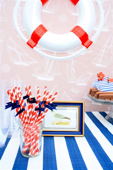 Decorate your party with cruise ship decorations in a true nautical theme. Jett's Nautical Birthday Party - House of Jade Interiors Blog