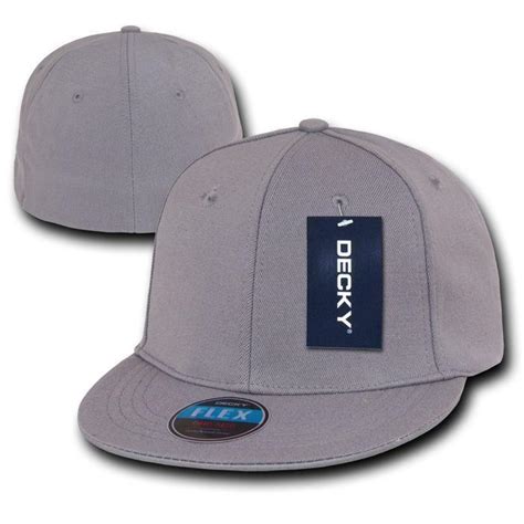 Decky Classic Retro Flat Bill Flex 6 Panel Fitted Baseball Caps Hats