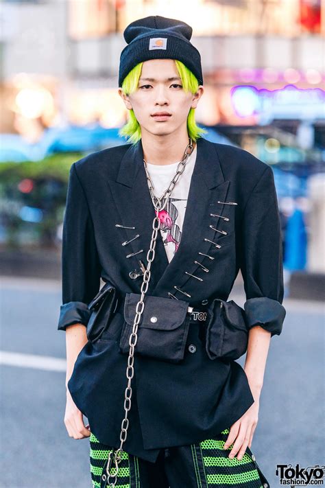 Remake Japanese Streetwear In Harajuku W Neon Hair Vintage Blazer