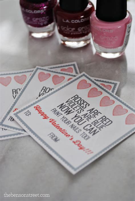 50+ photo gifts delivered straight to your door. Nail Polish Valentine Gift Tag - The Benson Street