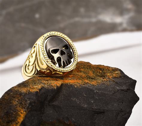 Skull Rings For Men Gold Skull Ring Mens Gothic Skull Ring Etsy