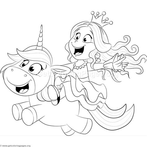2 sleeping unicorn coloring page. Cute Unicorn and Princess Coloring Pages ...