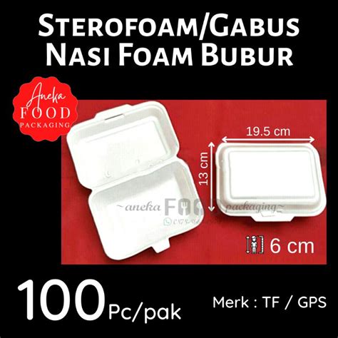 Jual Pc Gojek Only Styrofoam Sterofoam Gabus Nasi Kotak Nasi Foam Tf Polos Shopee Indonesia