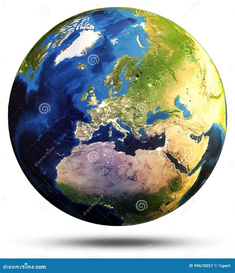 Earth Sphere Map 3d Rendering Stock Illustration Illustration Of