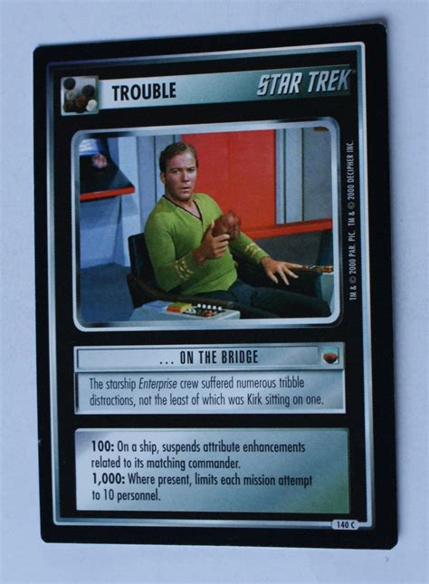 Star Trek Ccg Trouble With Tribbles 140 On The Bridge A 2000