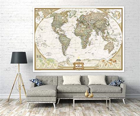 National Geographic World Wall Map Executive Mural 11625 X 77 In