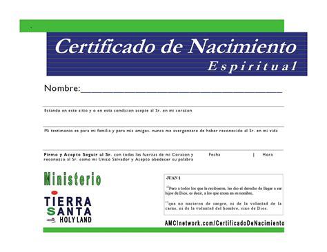 Certificado Nacimiento Espiritual By Fernando A Chinchilla Issuu