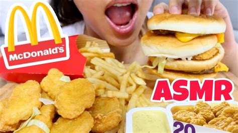 Asmr Mcdonald S Chicken Nuggets And Fries Cheese Burger Mukbang Eating Sounds Twilight