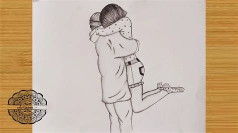 Happy Hug Day Drawing Pencil Sketch How To Draw A Hugging Couple