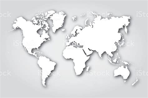 World Map Silhouette White Stock Illustration - Download ...
