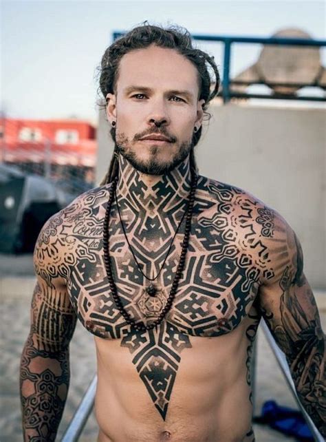 Punkerskinhead Long Haired Tattooed Hunk Tribal Tattoo K Z D Vmeleri Artist