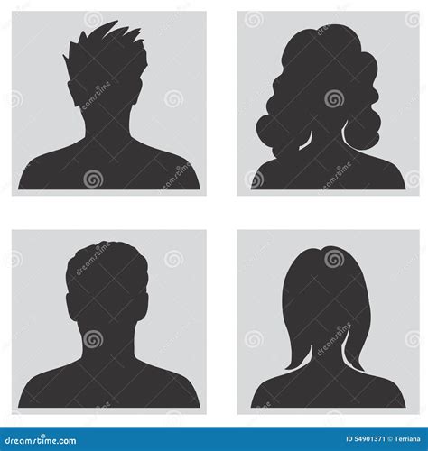 Profile Silhouettes Male And Female Face Heads Silhouettes Concept