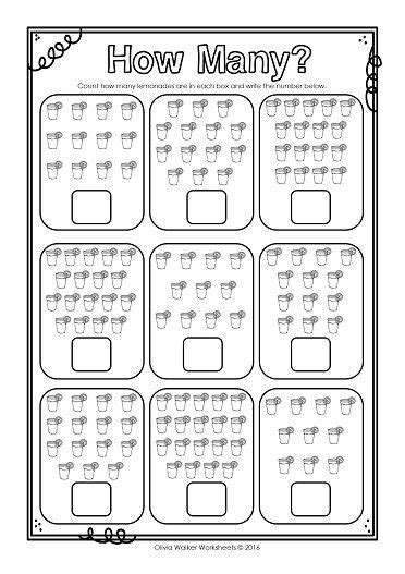 How many? Numbers 10 - 20, Ten to Twenty, Count and Write Worksheets
