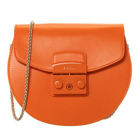 Furla Metropolis Mini Crossbody Round Orange Crossbody Bag Fashionette