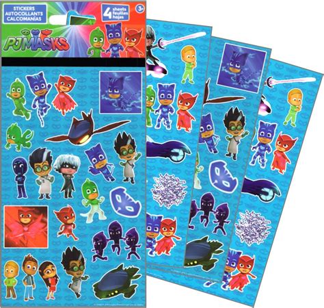 Buy Pj Masks Stickers 4 Sheets Of Stickers At Ubuy India