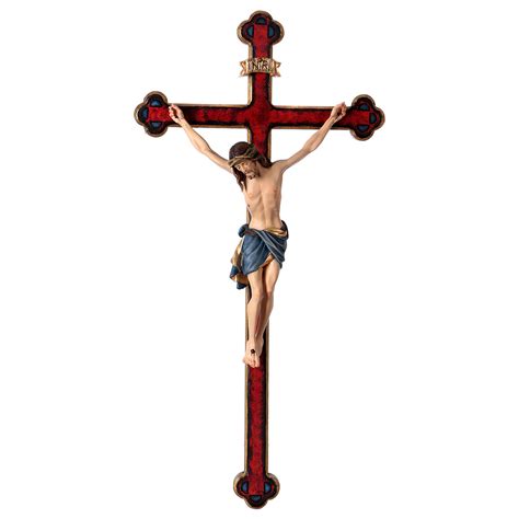 Crucifijo Coloreado Cristo Siena Cruz Oro Barroca Venta Online En Holyart
