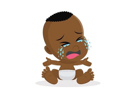 Premium Vector Crying African Baby Boy