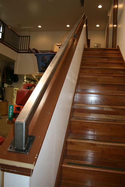 I have cut the carpet around it to try to see how it is attached, but cannot. Steel Hand Grab (With images) | Stair railing, Stairs, Railing