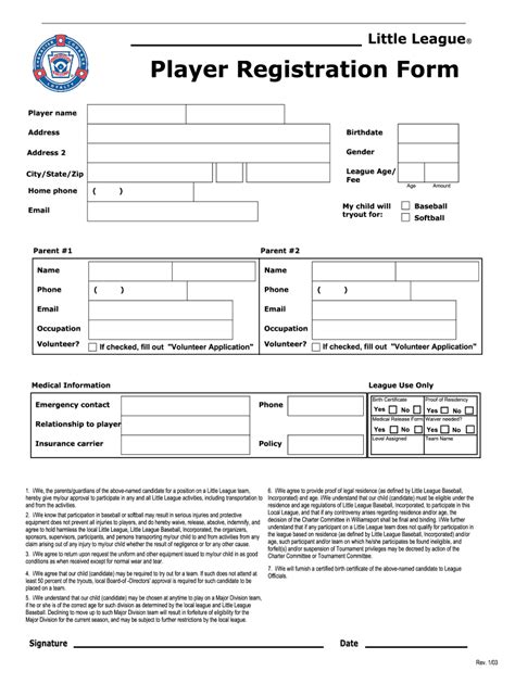 Baseball Registration Template Word 2003 2024 Form Fill Out And Sign