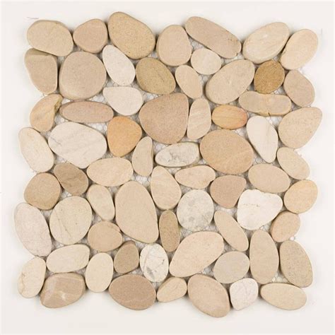 Tan Pebble Tile Shaved Pebbles Series Natural Stone Mosaics