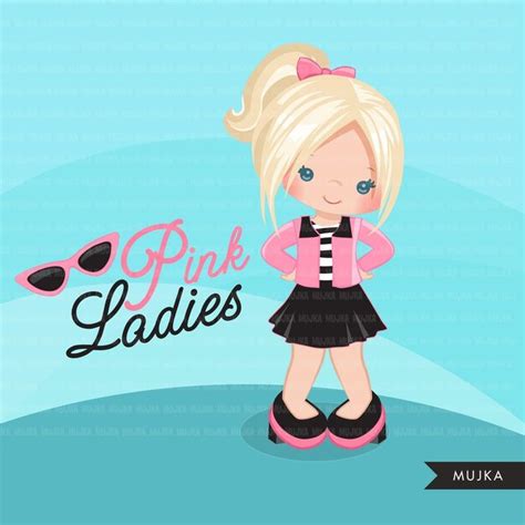 Pink Ladies Clipart T Birds Grease Outfits Sock Hop Etsy Clip Art