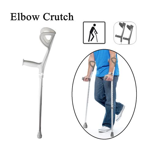 One Pair Walking Aid Forearm Crutch Adjustable Height Disability Arm