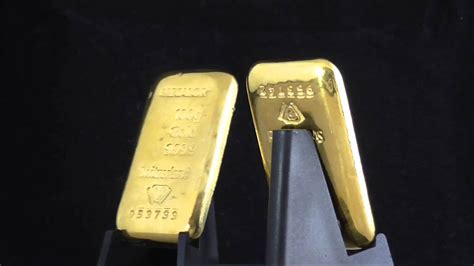 Metalor 100 Gram Cast Gold Bar 9999 Youtube