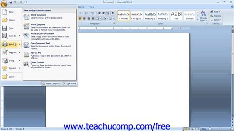 Word 2007 Tutorial The Microsoft Office Button 2007 Only Microsoft