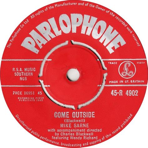 A More Innocent Time Mike Sarne 1962 Come Outside Featuring The Wonderful Wendy Richards 7