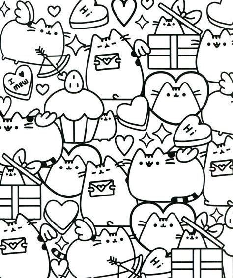 Kawaii is japanese for tiny, cute and cuddly. Pusheen Coloring Pages | Gatito para colorear, Dibujos ...
