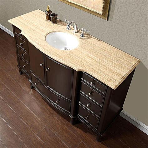 Often the focal point in the bathroom, there is a vanity to suit any style and personality. Silkroad Exclusive Dark Walnut Single Sink Vanity with ...
