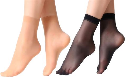 Manzi 12 Pairs Nylon Pantyhose Socks Ankle Sheer Hosiery Amazonca Clothing And Accessories